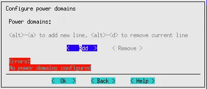 Setting a power domain with cm-prs-setup