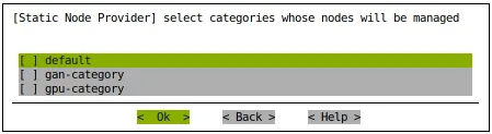 Auto Scaler Setup Categories Selection For Static Node Provider