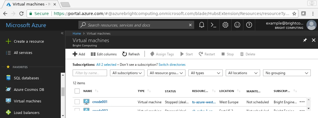 Viewing Virtual Machines In A Cluster On Demand In Azure