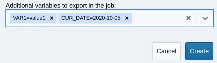 Environment variables are chosen in the kernel customization dialog