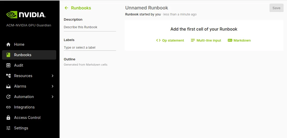 Web GUI for autonomous hardware recovery: creating a new runbook