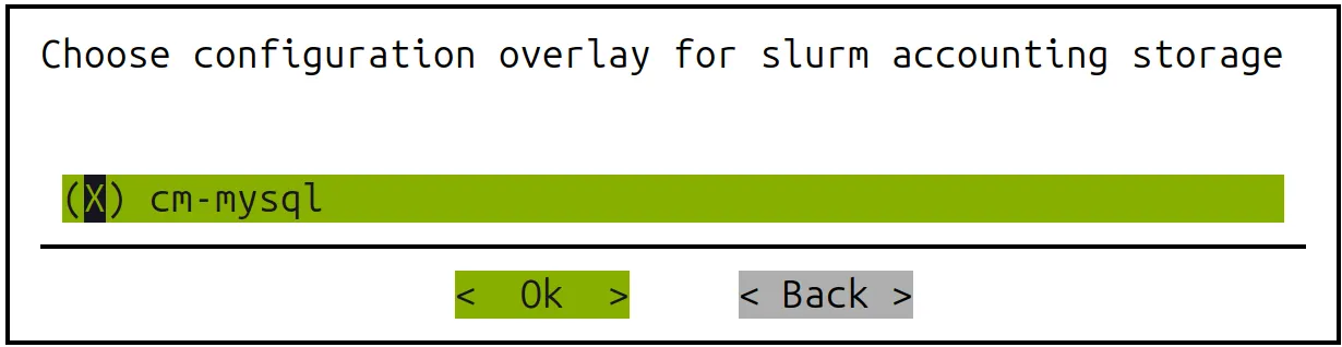 cm-wlm-setup Selection of host(s) for where the Slurm accounting database used by slurmdbd is stored