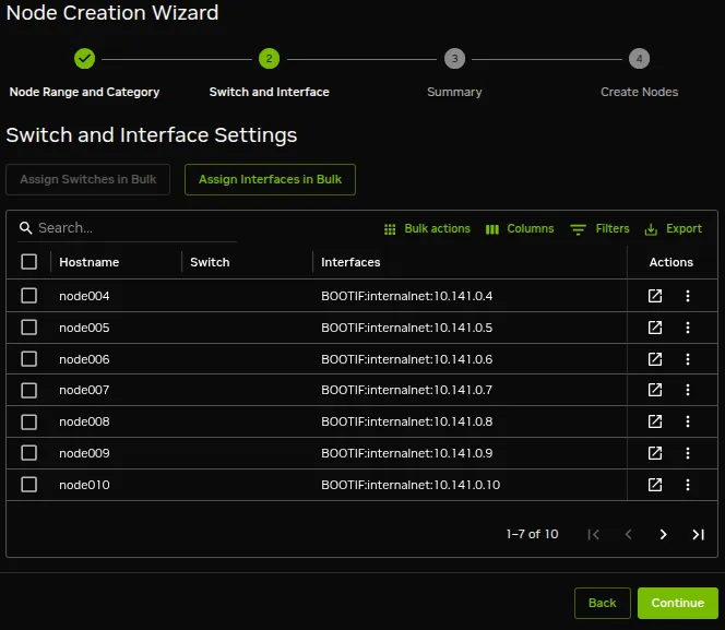 Node Creation Wizard: Proposed Bulk Assignment Saved