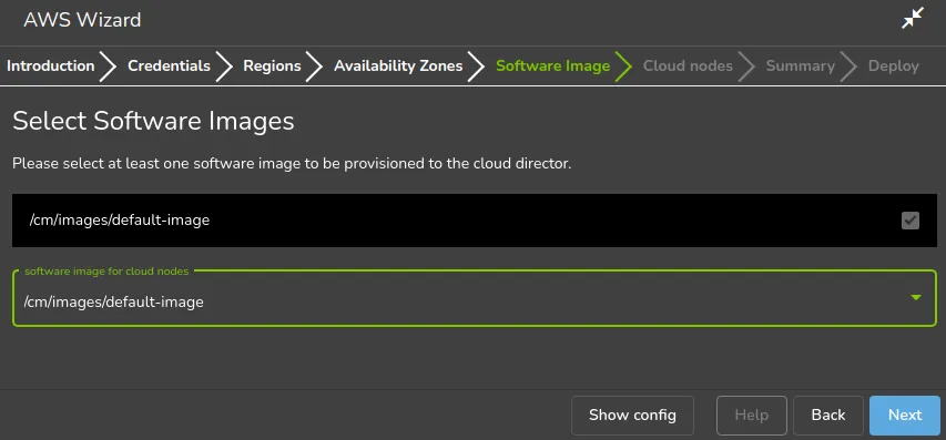 Selecting Images For The Cloud Director Cloud Nodes With The Cluster Extension Wizard With Base View