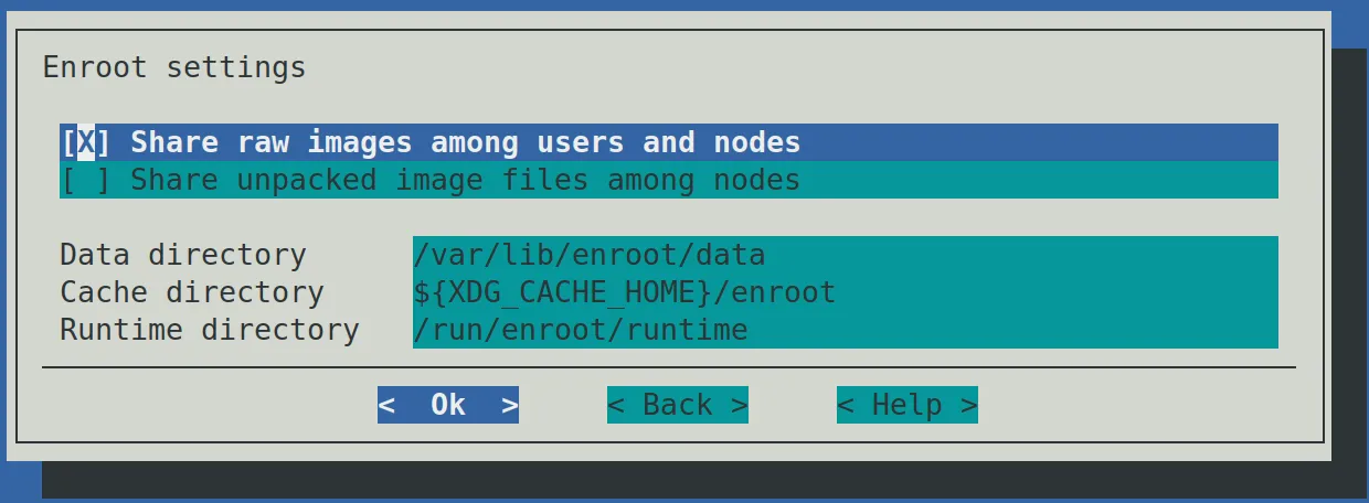cm-wlm-setup Enroot settings screen