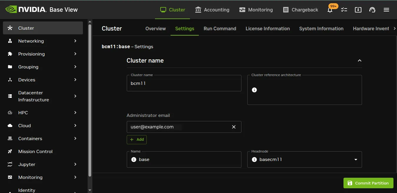 Cluster Settings