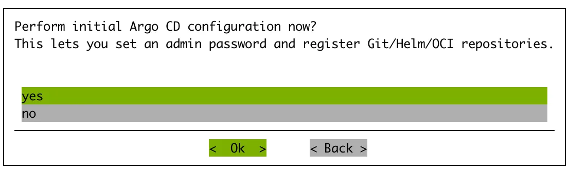 Argo CD operator: whether to carry out an initial Argo CD configuration