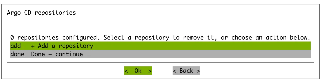 Argo CD operator: main repository screen