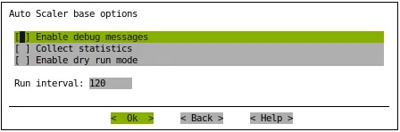 Auto Scaler Setup Base Options