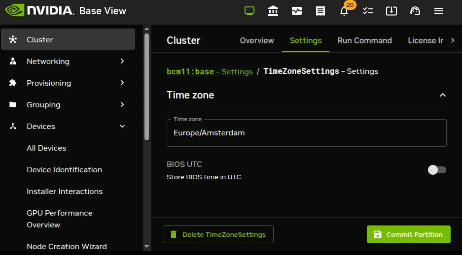 Base View Time Zone Breadcrumb