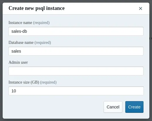 Jupyter Kubernetes Operators Manager: PSQL instance creation