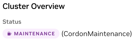 Cluster maintenance overview