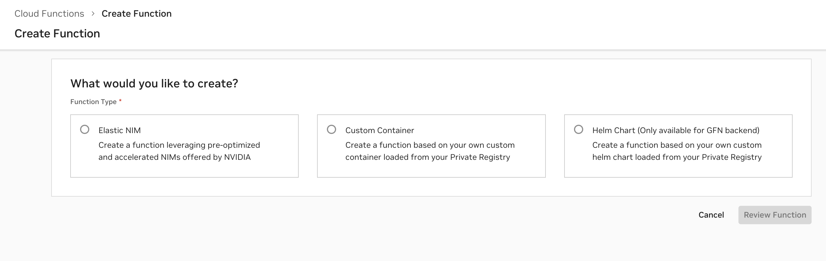 Create Function Button