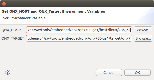 QNX Environment Variables