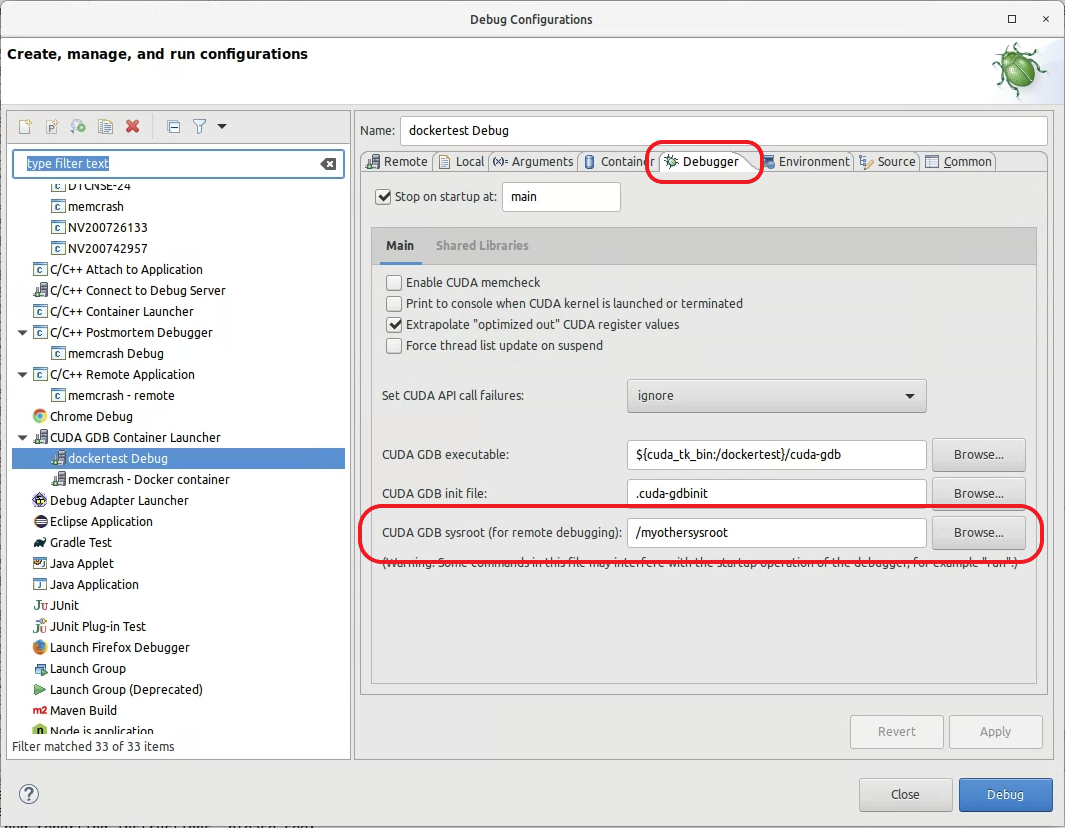 sysroot directory configuration.
