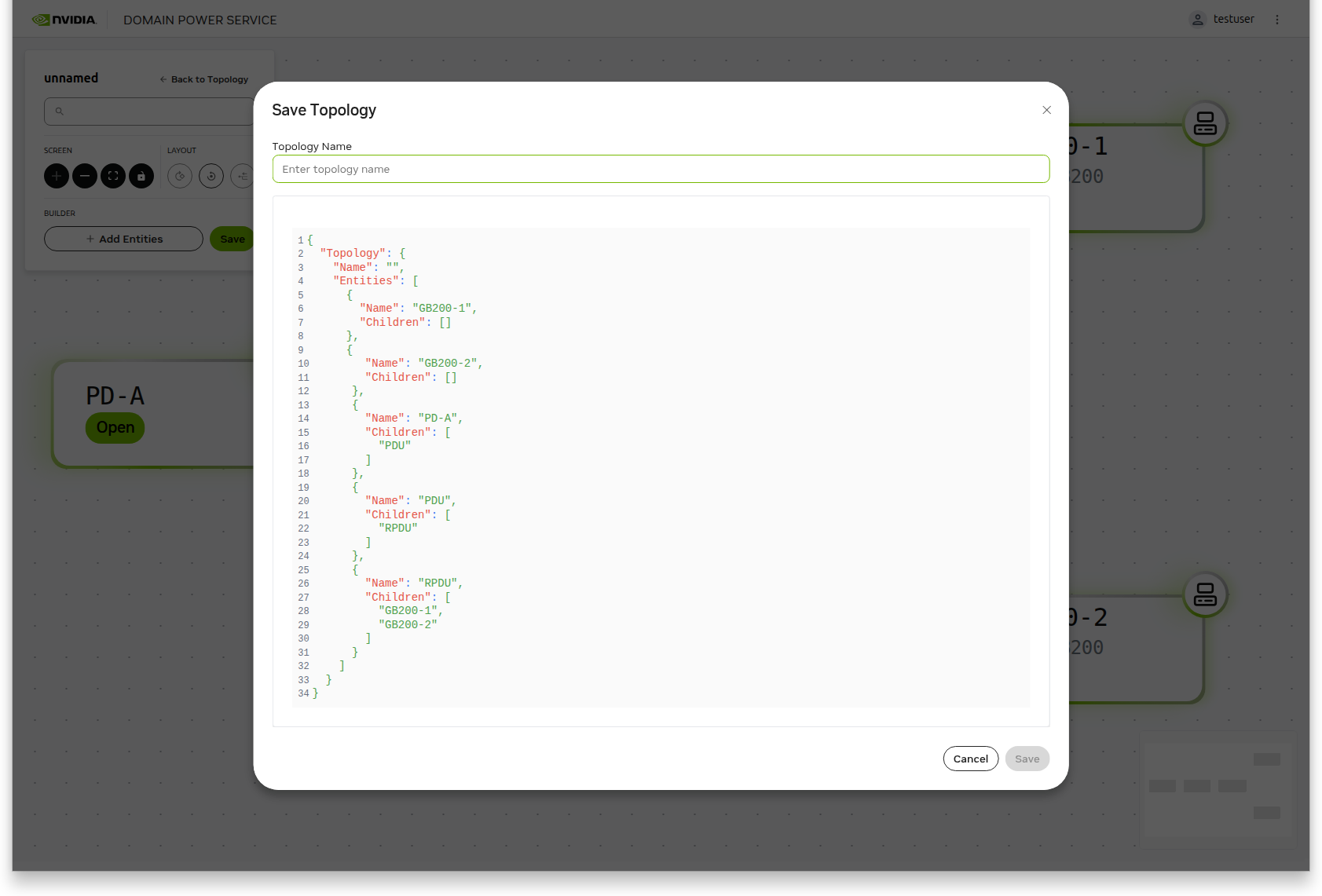 Topology Save Dialog