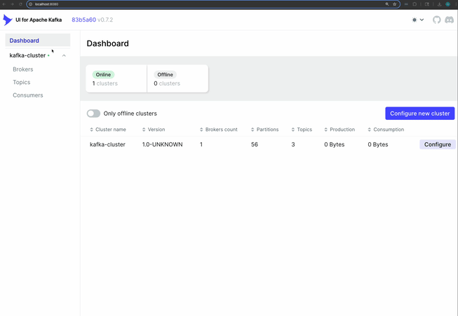 Kafka UI demo