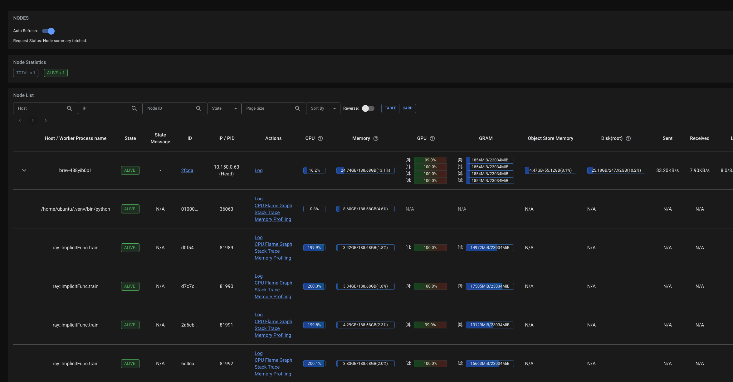 Ray Dashboard