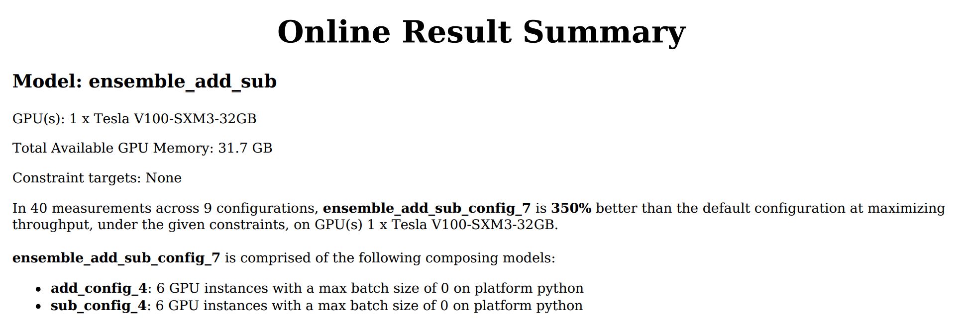 Result Summary Top