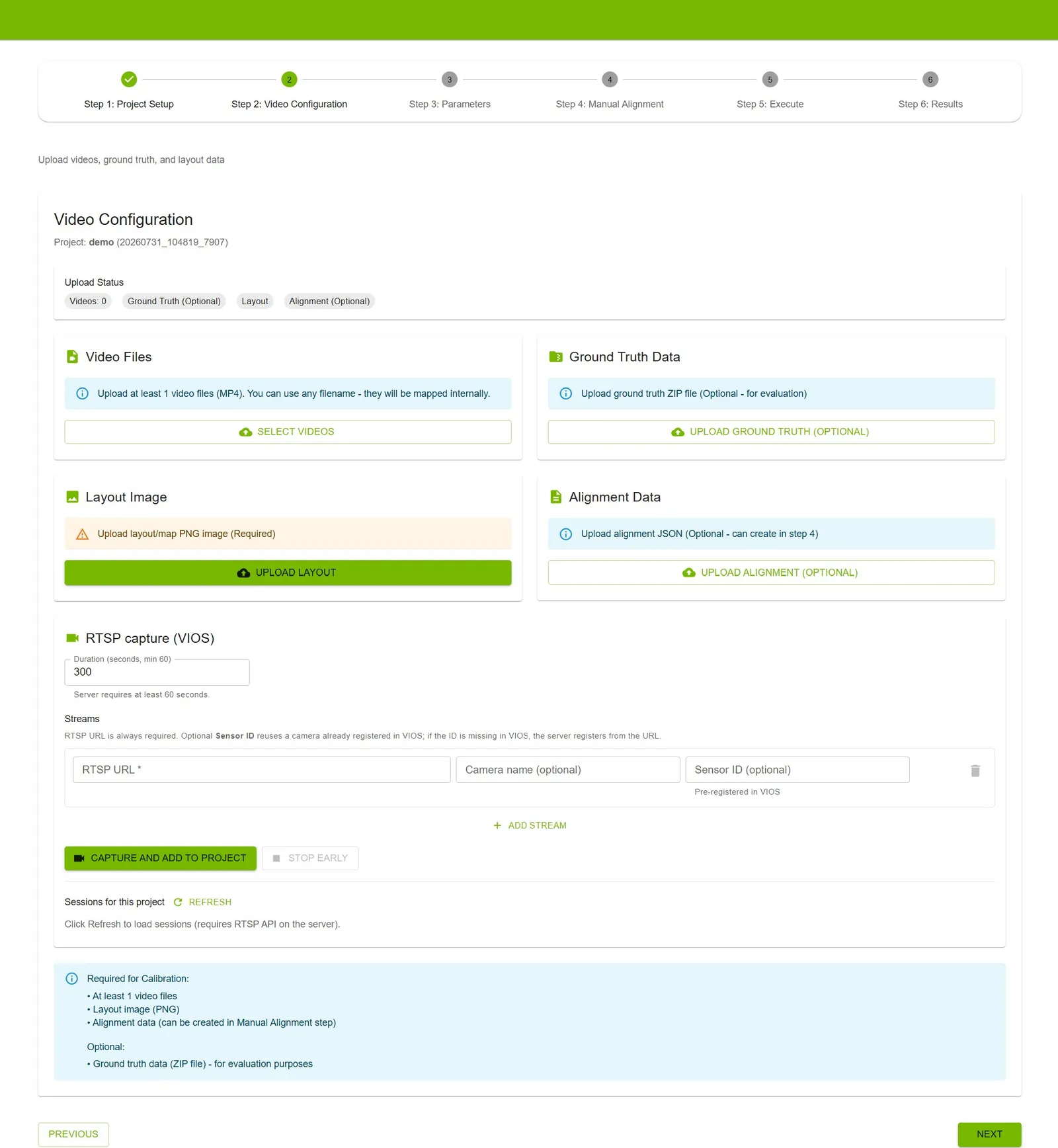 Video Configuration Step