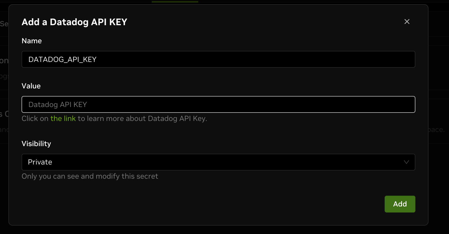 add secret key