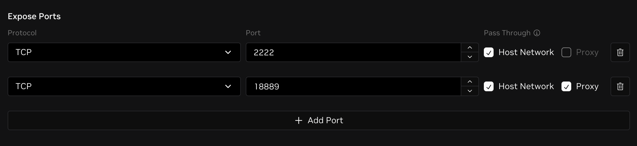 configure ports