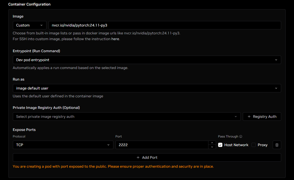 Custom SSH configuration