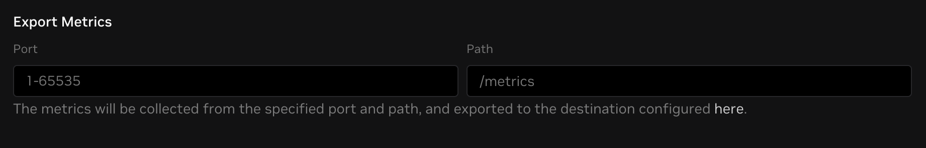 export metrics