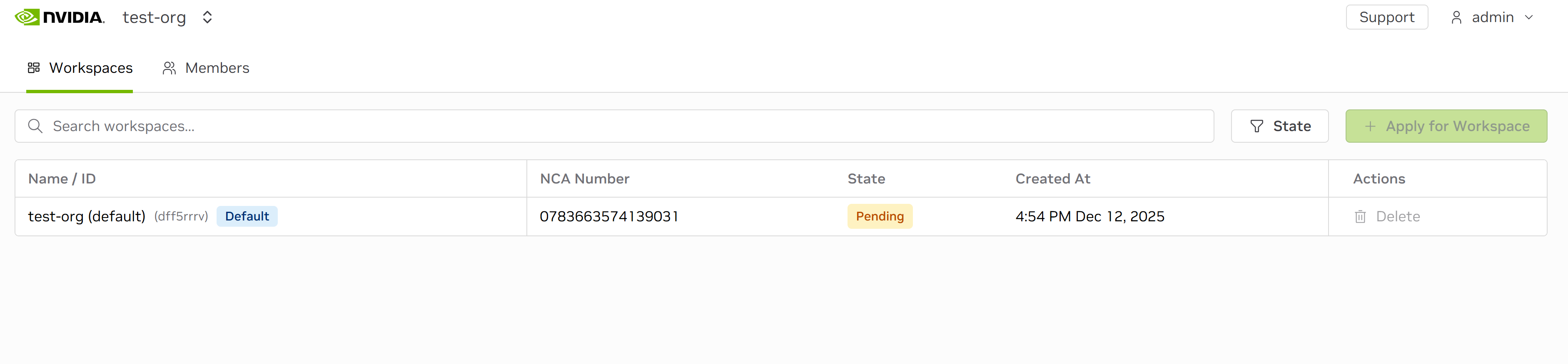 org pending