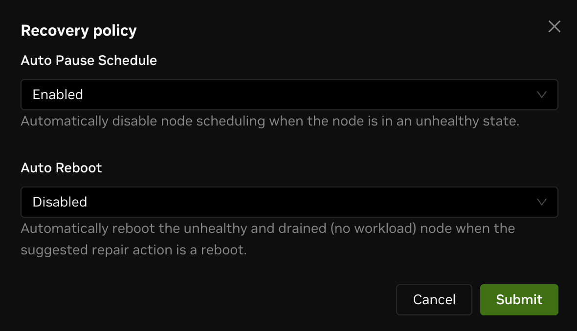 Recovery Policy 0.75x