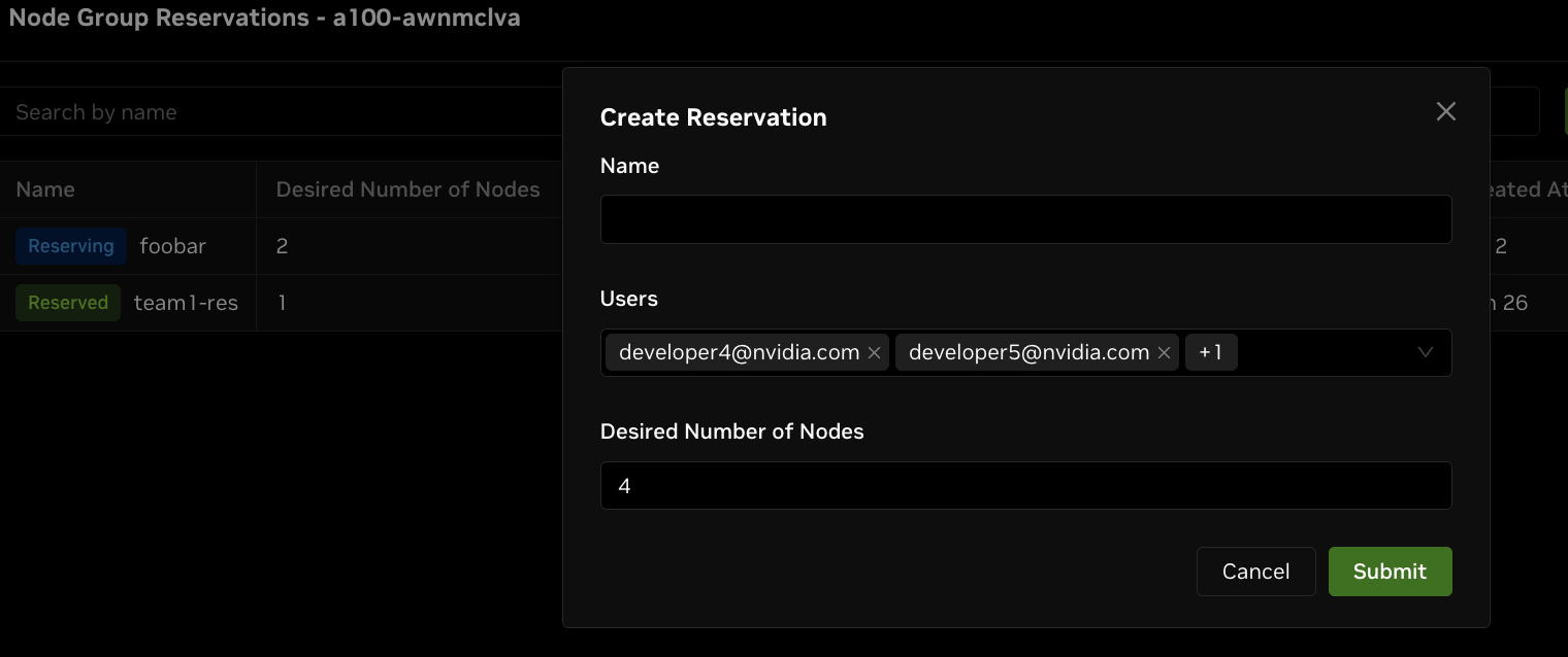 Create Reservation