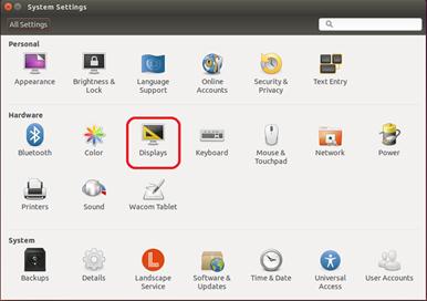 Displays System Settings