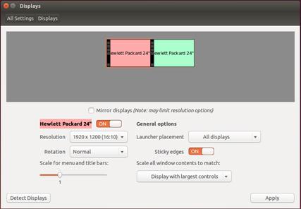 Displays Settings