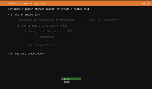 Ubuntu installer custom storage layout option