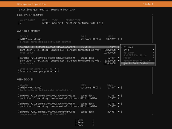 Selecting boot devices for the system drives