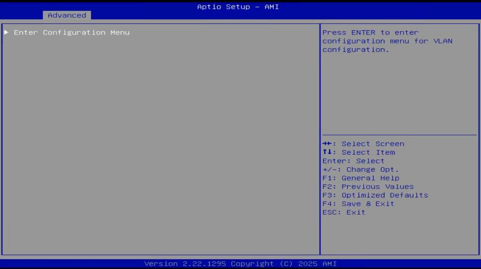 VLAN Configuration screen