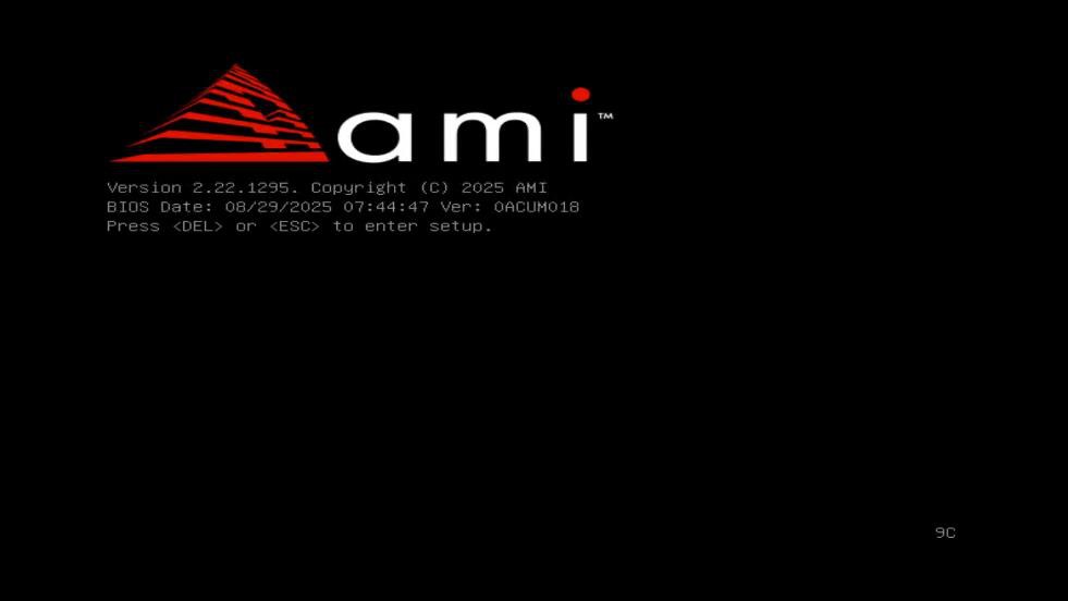DGX Spark Normal POST screen with AMI logo and version information