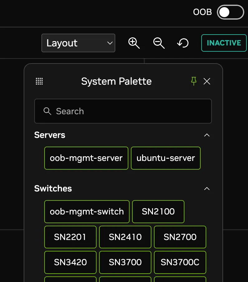 System Palette showing OOB toggle
