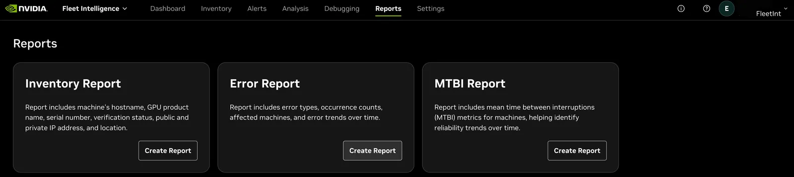 Report overview.