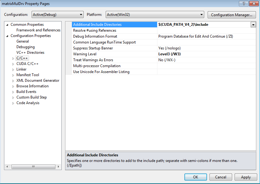 Set Build Options in Visual Studio 2008
