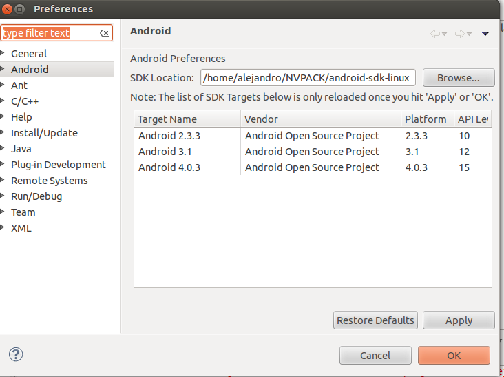 android sdk download eclipse plugin