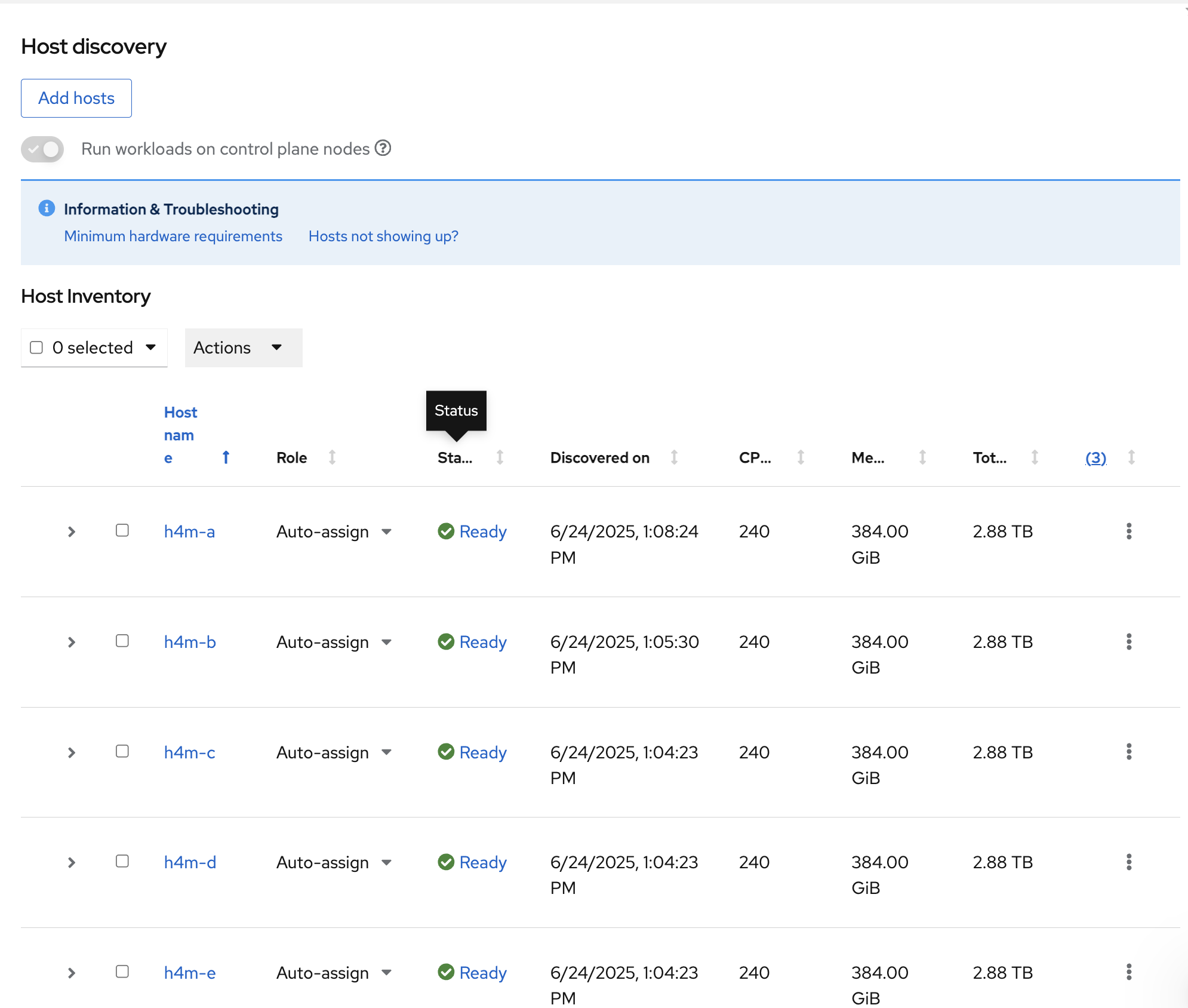 picture of Host Discovery window
