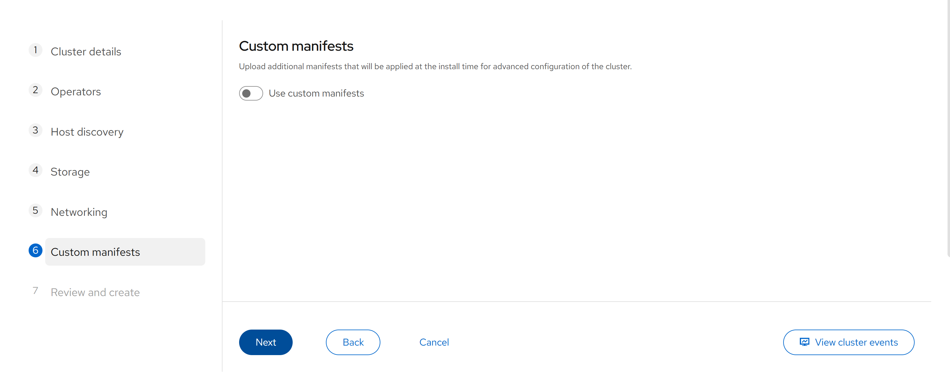 picture of the OpenShift Custom Manifests