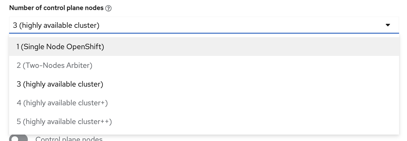 picture of the number of control plane nodes
