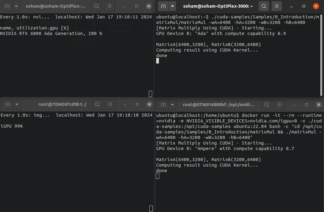 Matrix Multiplication on iGPU and dGPU