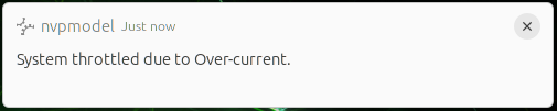 "System throttled due to Over-current" notification