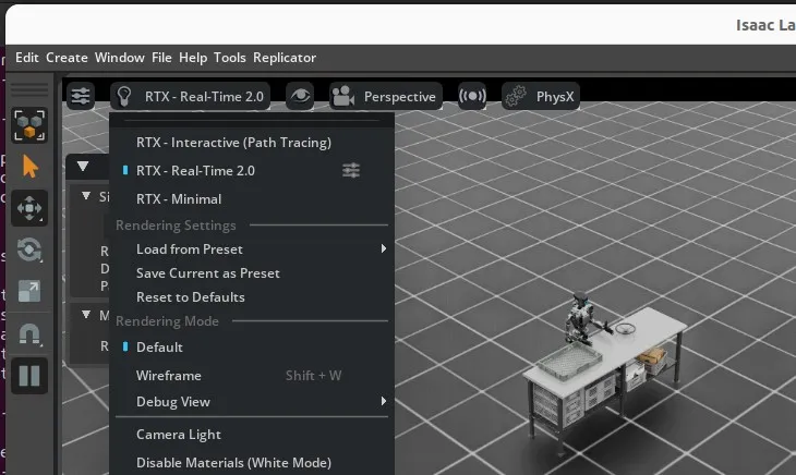 Viewport renderer dropdown with RTX - Minimal selected