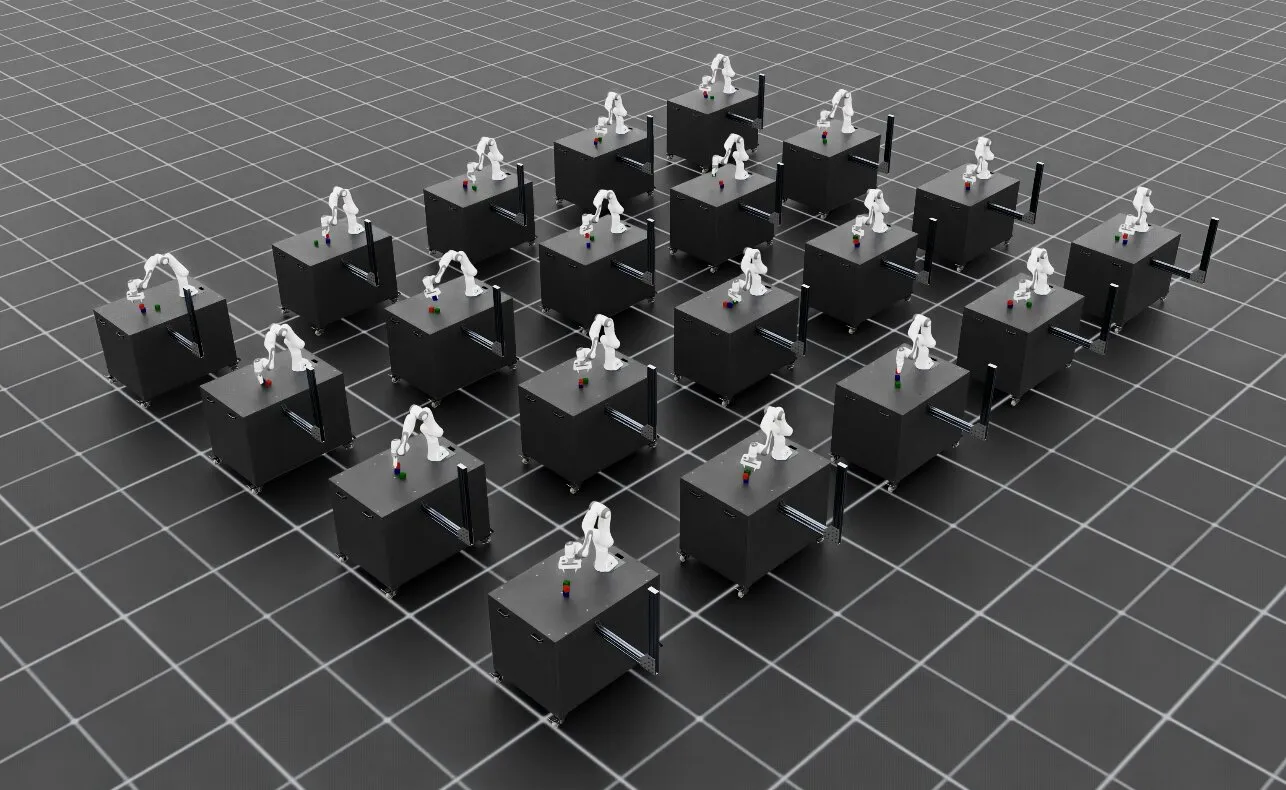Franka robot performing a stacking task