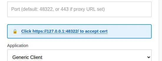 CloudXR.js certificate acceptance link
