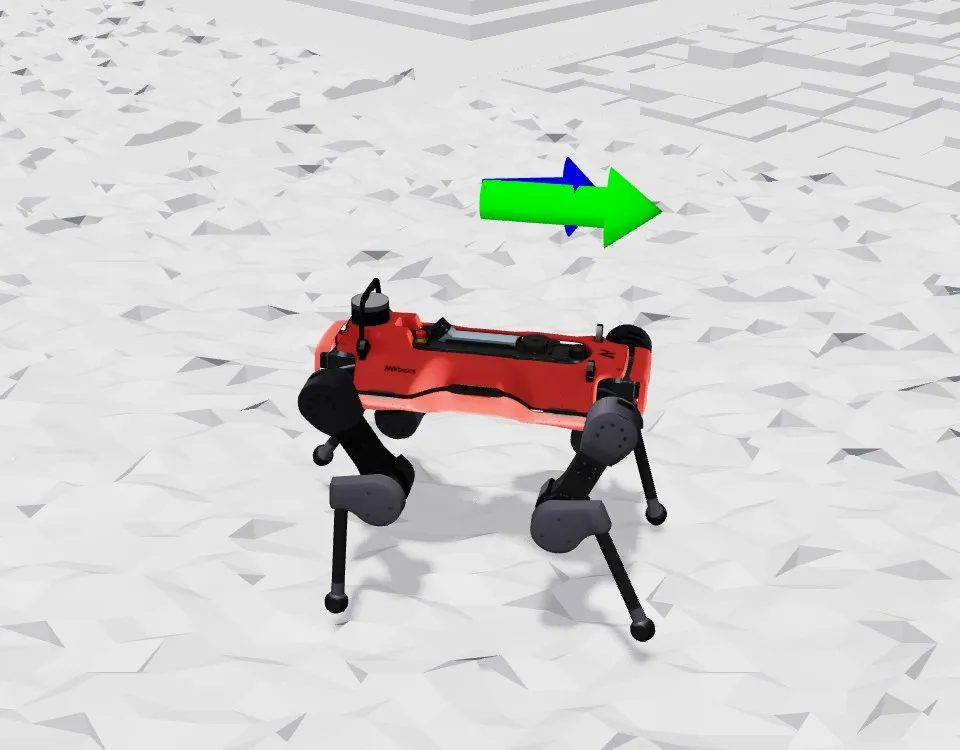 Velocity arrow marker on an AnymalD robot